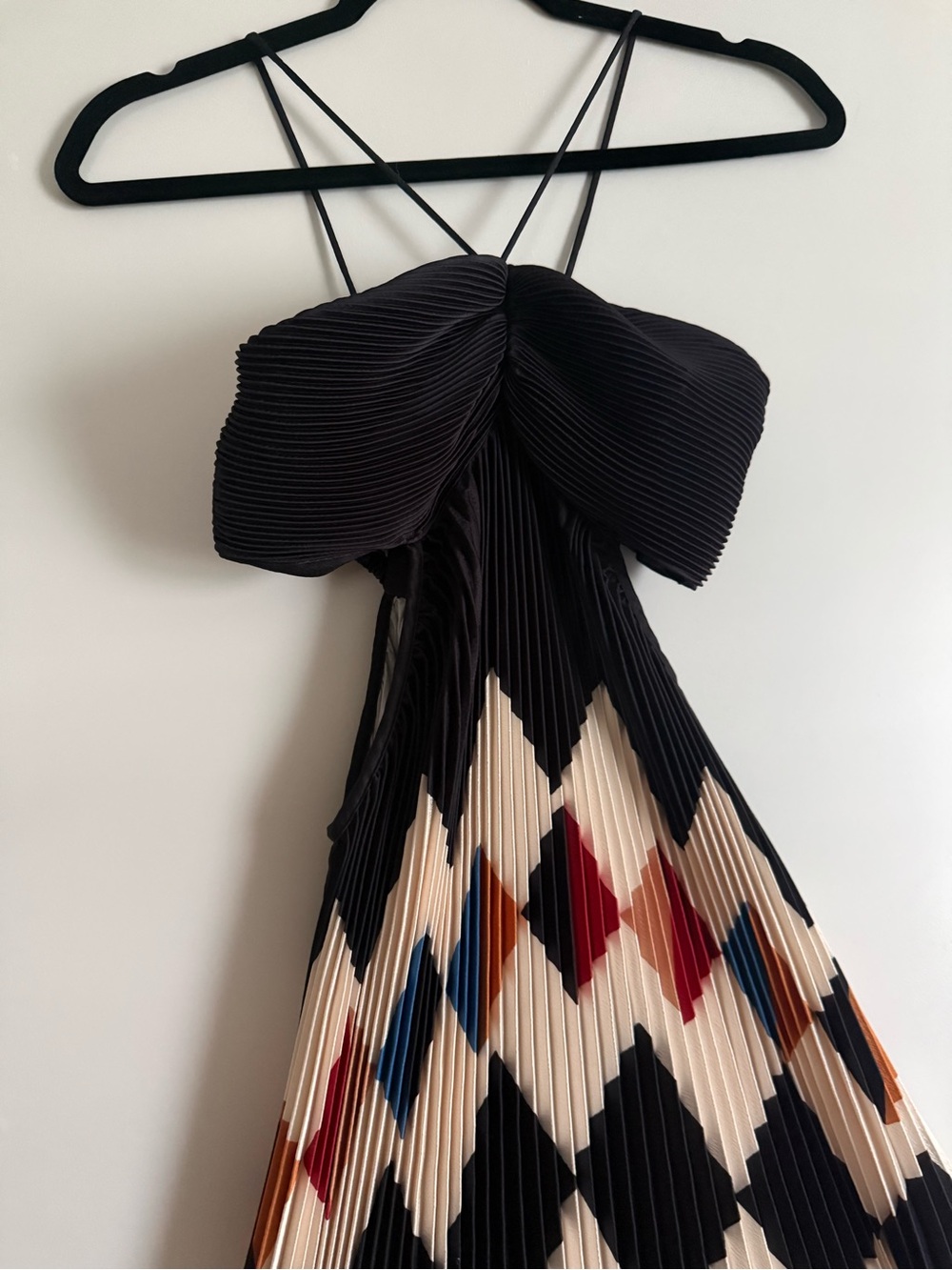 FARM Rio Black Bandeau Maxi Dress with Multicolor Diamond Print - Picture 5 of 5